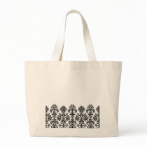 Black Damask Background for the DIY bride Canvas Bags