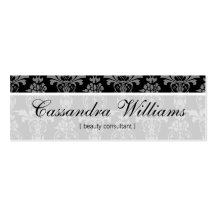 Black Damask Beauty Micro Mini Business Cards