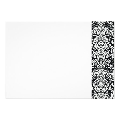 Black Damask Bridal Shower Invitation