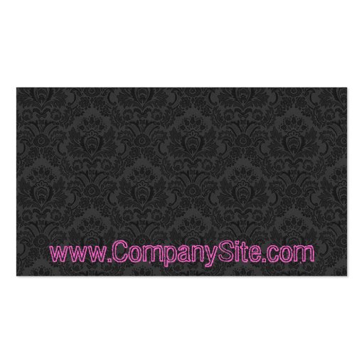 Black Damask Business Card (back side)