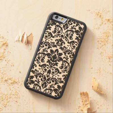 black damask carved® maple iPhone 6 bumper case