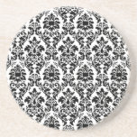 Black Damask Drink Coasters