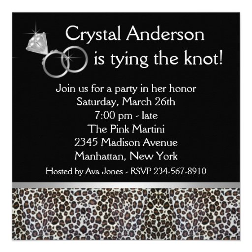 Black Damask Corset Red Leopard Bachelorette Party Personalized Invite