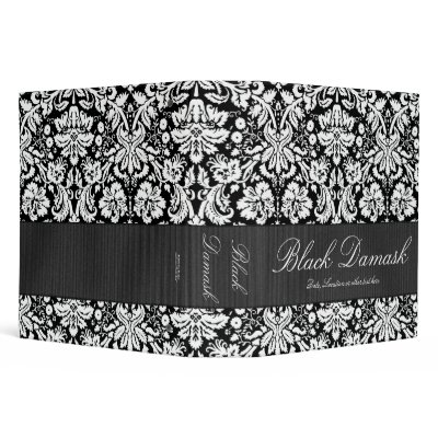 Black Damask Custom 2" Binder