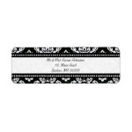 Black Damask Customizable Address Labels