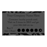 Black Damask Discount Promotional Punch Card business cards