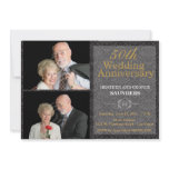 Black Damask elegance -50th wedding anniversary Invitation