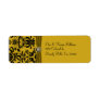 Black Damask, Gold Custom Return Address Labels