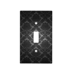 Black Damask Gradient Pattern Light Switch Cover