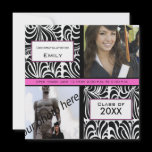 Black Damask  Graduation Farewell Invitation