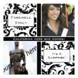 Black Damask  Graduation Farewell Invitation