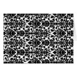 Black damask greeting card