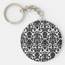 Black damask keychains