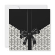 Black Damask Lace Bow Wedding Invitations invitation