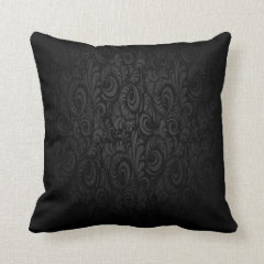 Black Damask Look Cushion Pillows