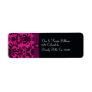 Black Damask, Magenta Custom Return Address Labels