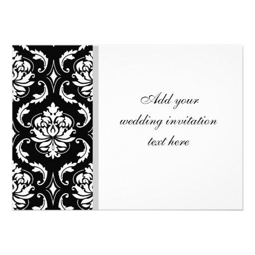 Black Damask Monogram Wedding Invitations