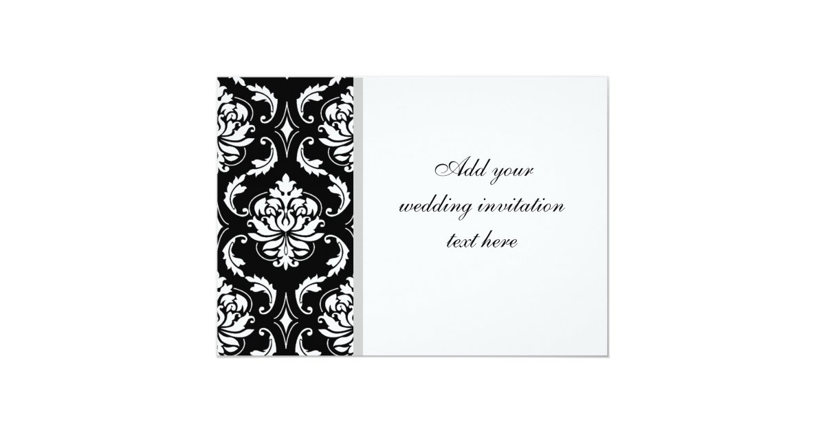 Black Damask Monogram Wedding Invitations Zazzle