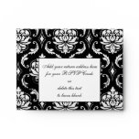 Black Damask Monogram Wedding RSVP Envelope
