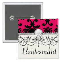 black damask on raspberry bold pins