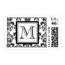 Black Damask Pattern 2 with Your Monogram Stamps