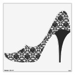 Black Damask Pattern Stiletto Heel Wall Stickers