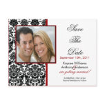 Black Damask Photo Save The Date POSTCARD!