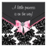 Black Damask Pink Bow Princess Baby Shower Personalized Invitations