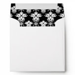Black Damask Pink Bow Square Envelope