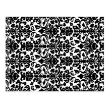 Black damask post cards