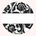 Black Damask Return Address stickers