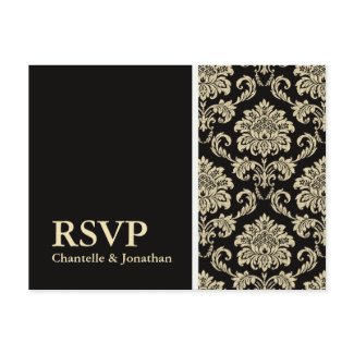 Black Damask RSVP Postcard postcard