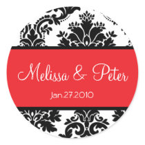 Black Damask Seal Sticker