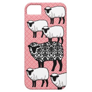 Black Damask Sheep iPhone 5 Cases