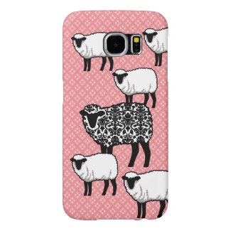 Black Damask Sheep Samsung Galaxy S6 Cases