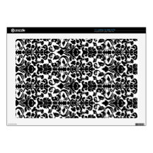 Black damask skins for 17" laptops
