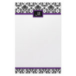 Black Damask stationery