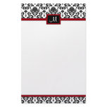 Black Damask stationery