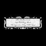 Black Damask Swirl Retrun Address Label