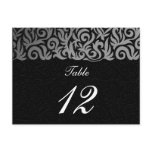 black damask table numbers postcards