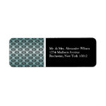 Black Damask Teal & Black Address Labels
