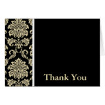 Black Damask Thank You Card