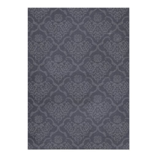 Black Damask Vintage Chalkboard Wedding Invitation