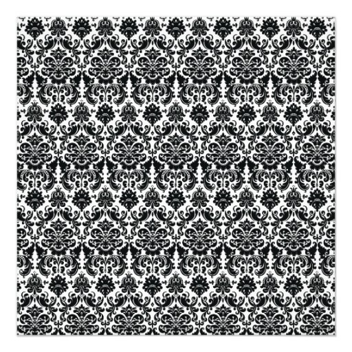 Black Damask Wedding Invitation- Customize it!