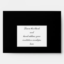 Black Damask Wedding Invitation Envelope