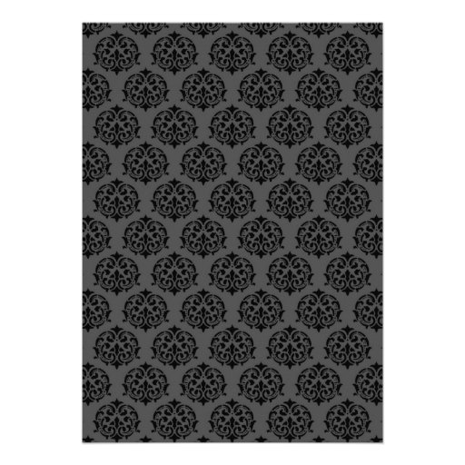 Black Damask Wedding Invitations