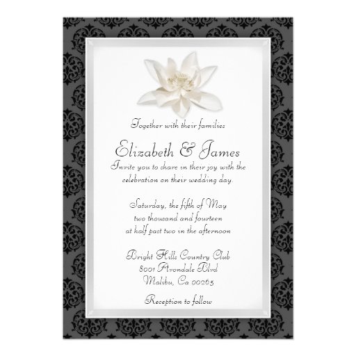 Black Damask Wedding Invitations