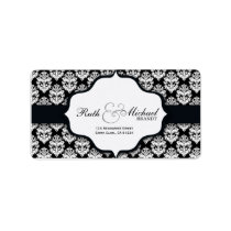 Black Damask - Wedding labels