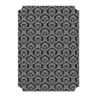 Black Damask Wedding Menu invitation