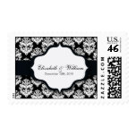 Black Damask Wedding Postage